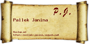Pallek Janina névjegykártya